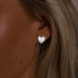Heart Necklace & Earrings Set In Silver - Gift Boxed - svnx