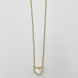 Moonstone Heart Necklace & Earrings Set In Gold - Gift Boxed