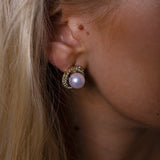 Pearl Diamante Stud Earrings - Gift Boxed
