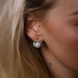 Pearl Diamante Stud Earrings - Gift Boxed