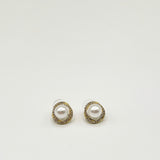 Pearl Diamante Stud Earrings - Gift Boxed