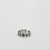 Diamante Clover Ring in Multi Silver