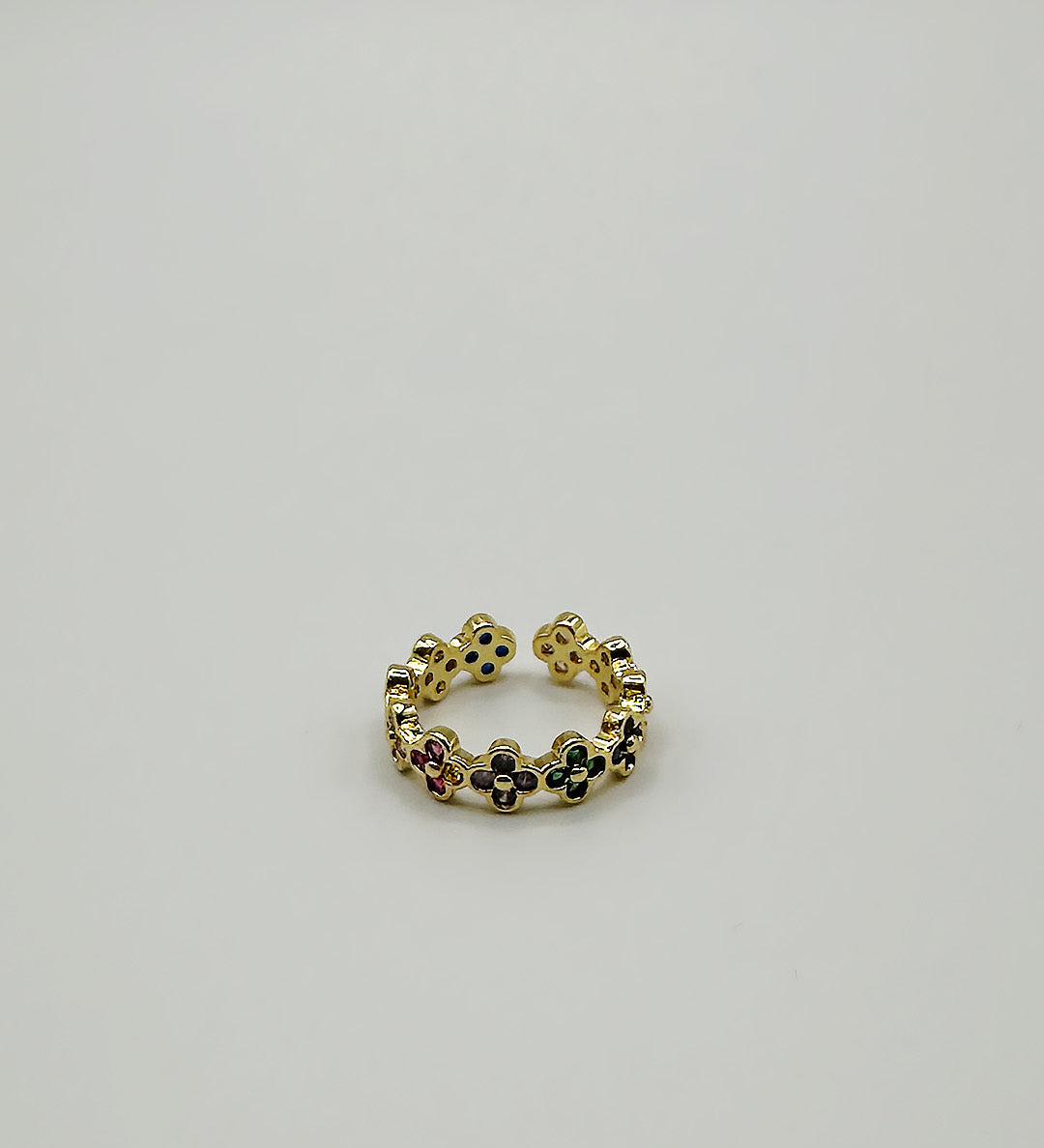 Diamante Clover Ring