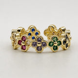 Diamante Clover Ring