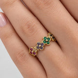 Diamante Clover Ring