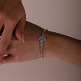 Clover Diamante Bracelet In Silver - Gift Boxed