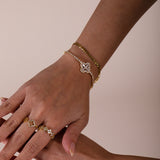 Clover Diamante Bracelet In Gold - Gift Boxed