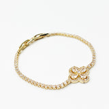 Clover Diamante Bracelet In Gold - Gift Boxed - svnx