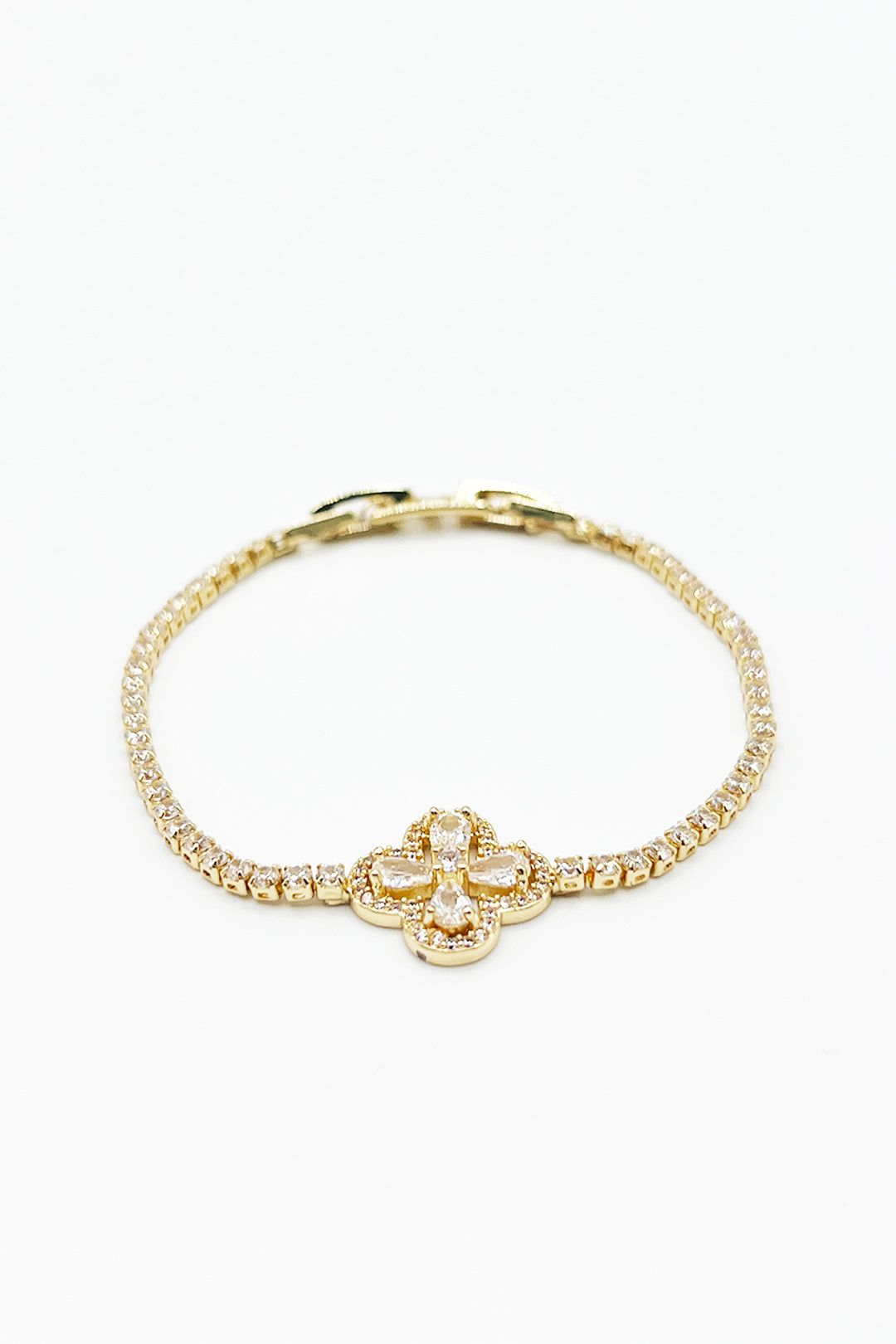 Clover Diamante Bracelet In Gold - Gift Boxed - svnx