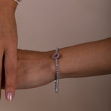 Pink Clover Diamante Bracelet - Gift Boxed