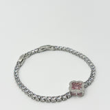 Pink Clover Diamante Bracelet - Gift Boxed