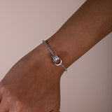 Double Ring Diamante Bracelet In Silver - Gift Boxed