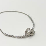 Double Ring Diamante Bracelet In Silver - Gift Boxed