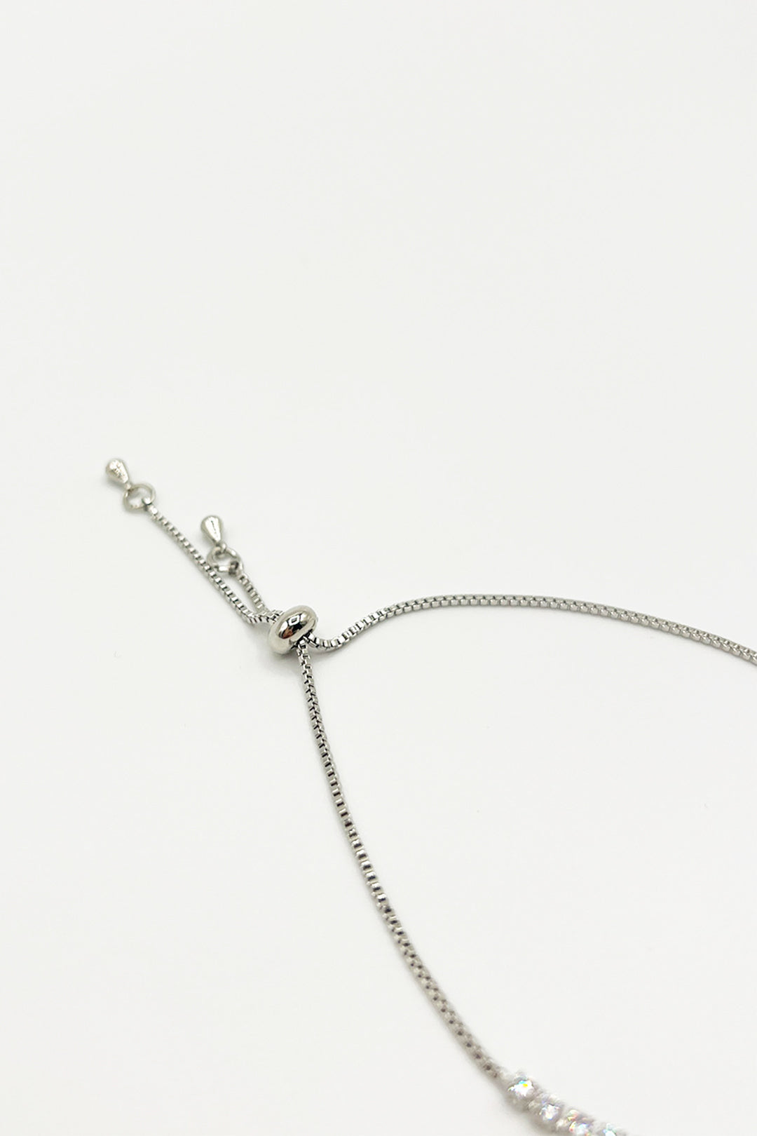 Double Ring Diamante Bracelet In Silver - Gift Boxed - svnx