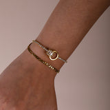 Double Ring Diamante Bracelet In Gold - Gift Boxed