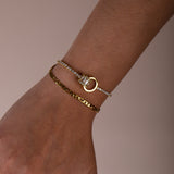 Double Ring Diamante Bracelet In Gold - Gift Boxed