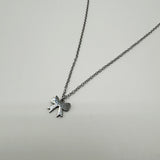 Mini Bow Pendant Necklace in Silver