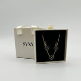 Mini Clover Necklace & Hoop Earrings in Gold with Gift Box
