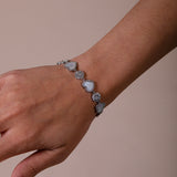 Heart Diamante Bracelet in Silver with Gift Box