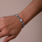 Heart Diamante Bracelet in Silver with Gift Box - svnx