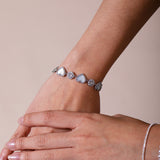 Heart Diamante Bracelet in Silver with Gift Box - svnx