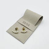 Heart Pearl Earrings in Gold