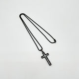 Hollow Cross Pendant Necklace in Black
