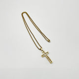 Hollow Cross Pendant Necklace in Gold