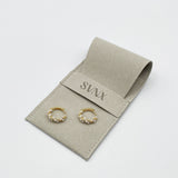 Pearl Vine Hoop Earrings in Gold