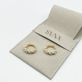 Pearl Vine Hoop Earrings in Gold