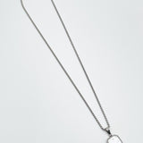 Seashell Square Pendant Necklace in Silver