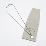 Seashell Square Pendant Necklace in Silver