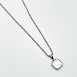 Seashell Square Pendant Necklace in Silver