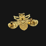 Pearl and Diamante Bee Brooch in Gold