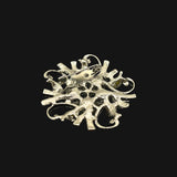 Faux Pearl And Crystal Floral Brooch in Silver