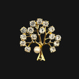 Diamante Golden Tree of Life Brooch in Gold