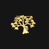 Diamante Golden Tree of Life Brooch in Gold