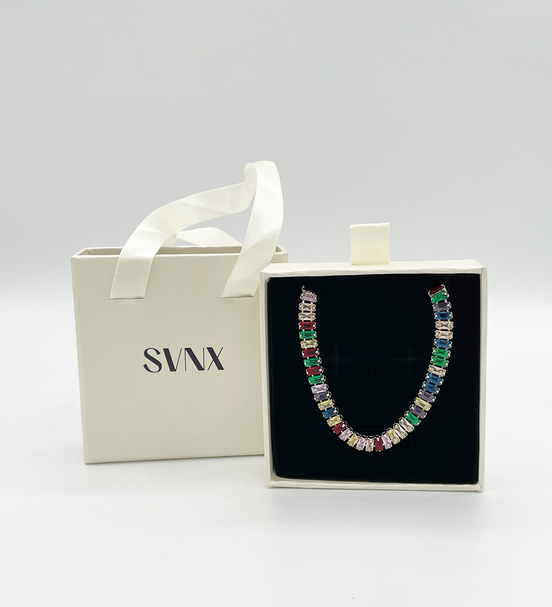 Multicolour Tennis Necklace - Gift Boxed
