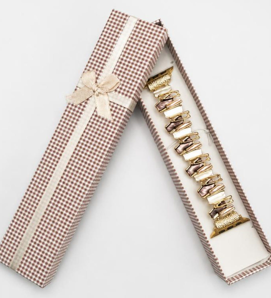Apple Watch Strap in Abstract Pattern in Gold - Gift Boxed
