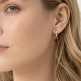 Rhinestone Teardrop Necklace & Earrings Set in Red - Gift Boxed