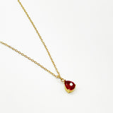 Rhinestone Teardrop Necklace & Earrings Set in Red - Gift Boxed
