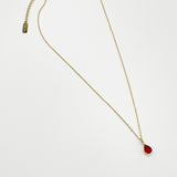 Rhinestone Teardrop Necklace & Earrings Set in Red - Gift Boxed