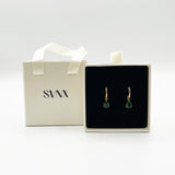 Rhinestone Teardrop Earrings in Green - Gift Boxed