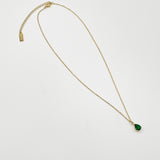Rhinestone Teardrop Necklace & Earrings Set in Green - Gift Boxed