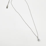 Rhinestone Teardrop Pendant Necklace in Silver - Gift Boxed