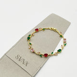 Floral Crystal Gold Bracelet