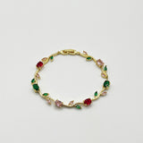 Floral Crystal Gold Bracelet