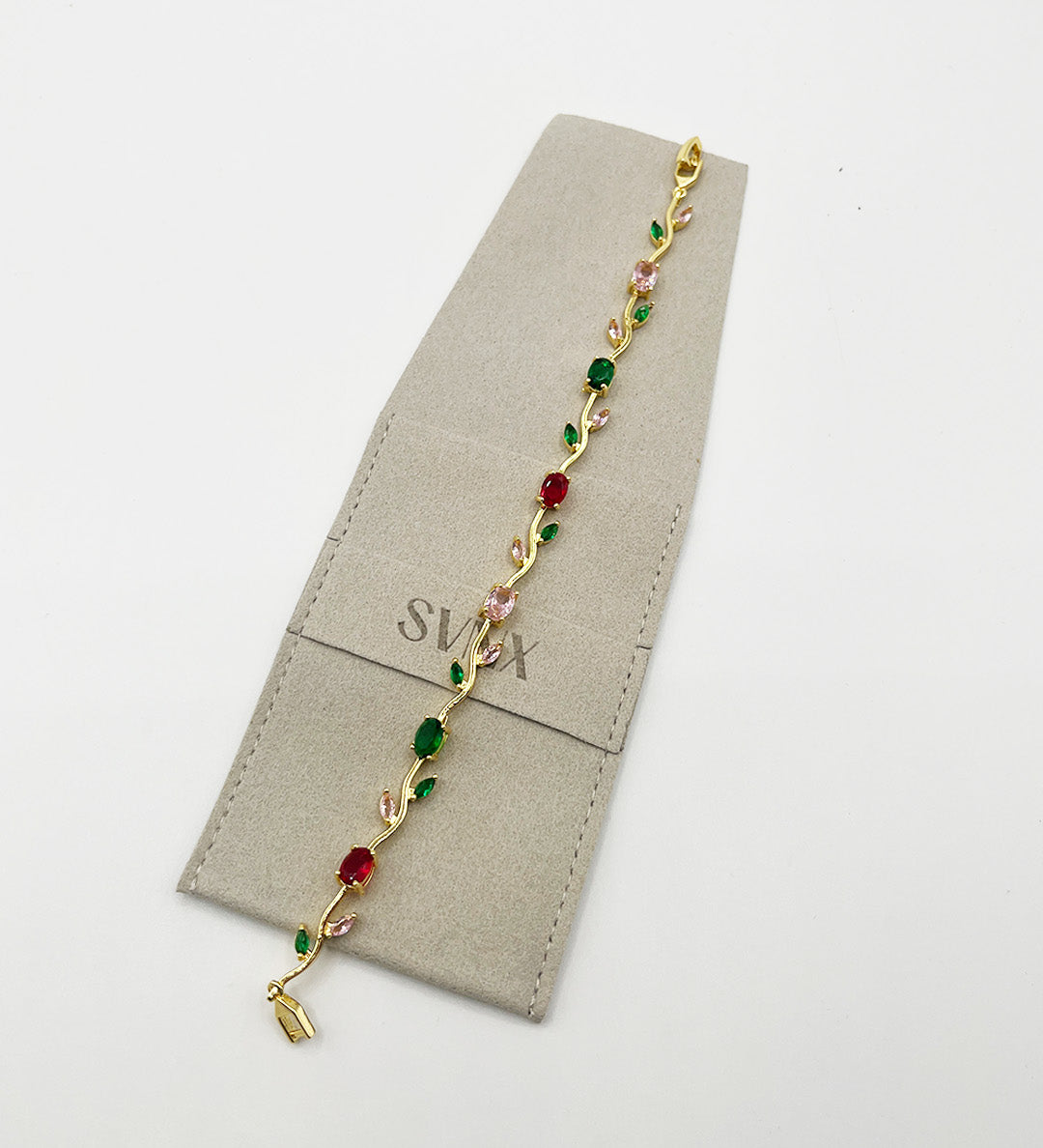 Floral Crystal Gold Bracelet