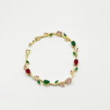 Floral Crystal Gold Bracelet