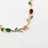 Floral Crystal Gold Bracelet